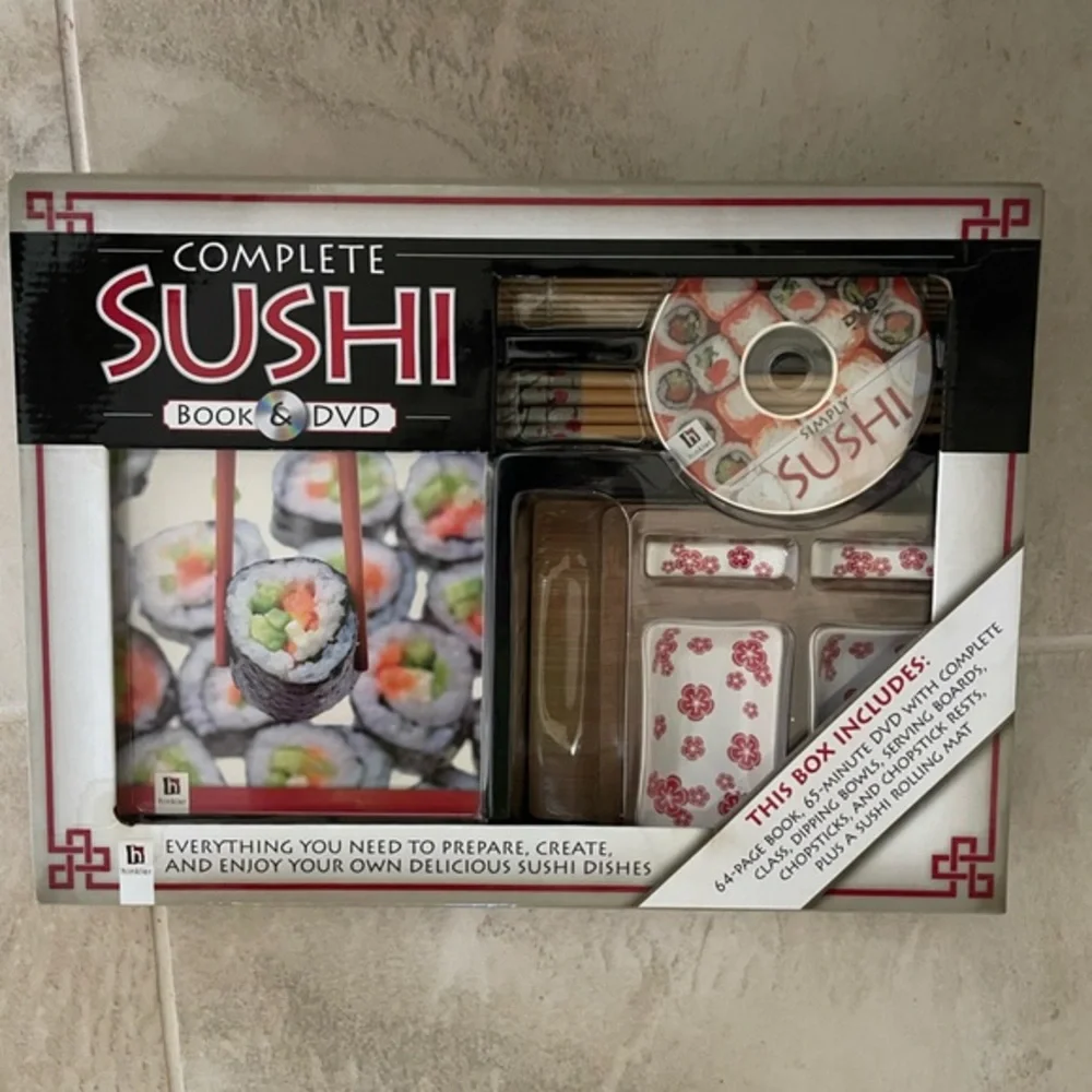 New Hinkler complete sushi book and dvd preparation kit and serving kit